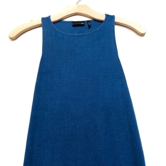 NEW AG Adriano Goldschmied 90's Curved Hem Midi Tank Dress Blue Ombre Boho Small - Picture 5 of 10